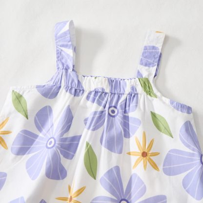 Baby Toddler Purple Flower Short-Sleeve Set - image 3