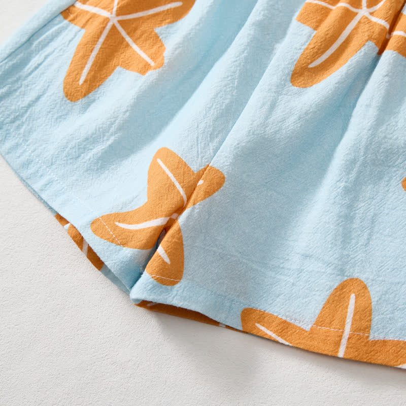 Toddler Boys Blue Starfish Shirt and Shorts 2-piece Set - image 7