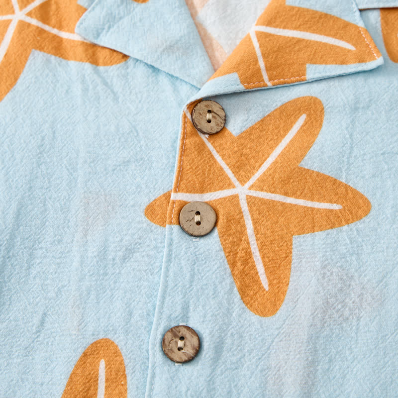 Toddler Boys Blue Starfish Shirt and Shorts 2-piece Set - image 4