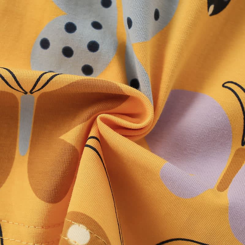 Toddler Girl Orange Butterflies Print Long Sleeve Dress - image 5