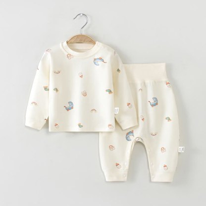 Baby Toddler Long Sleeve Top and Pants Pyjama 2-piece Set - Beige Rainbow - 2-3T - image 2