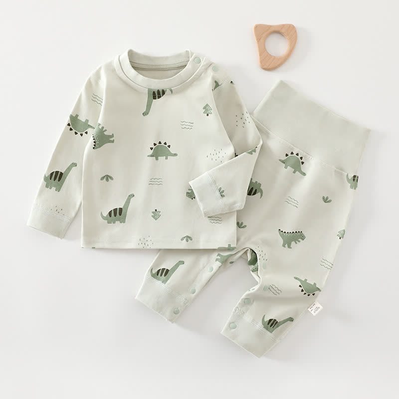 Baby Toddler Long Sleeve Top and Pants Pyjama 2-piece Set - Green Dino - 2-3T - image 7
