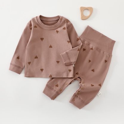 Baby Toddler Long Sleeve Top and Pants Pyjama 2-piece Set - Brown Balloon - 2-3T - image 10