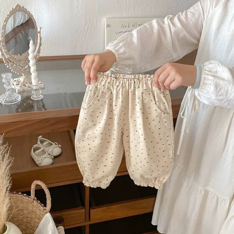 Baby Toddler Girls Floral Print Balloon Pants - Beige - 3-4T - image 3
