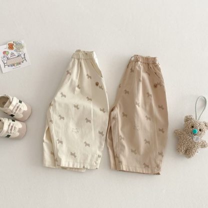 Baby Toddler Puppy Print Elastic Waist Pants - image 1