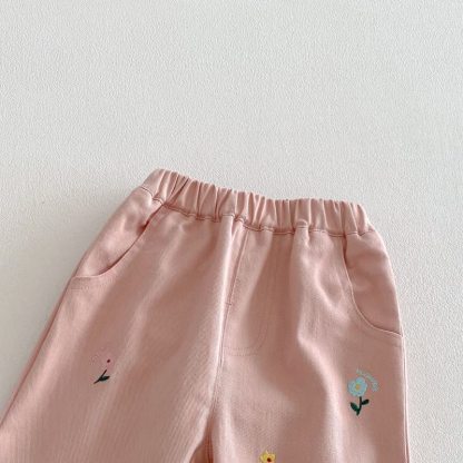 Baby Toddler Girl Floral Embroidered Scalloped Hem Pants - image 7