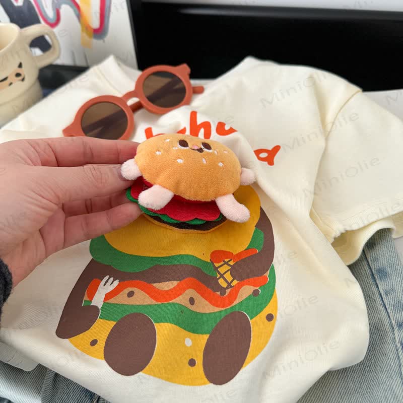 DACHSHUND Toddler Burger 3D Applique Graphic T-Shirt - image 8