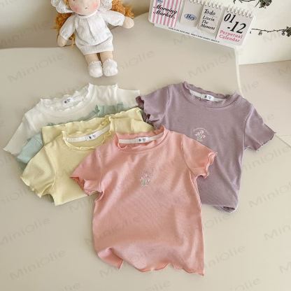 Toddler Girl Ribbed Floral T-Shirt - image 1