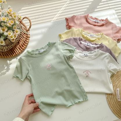 Toddler Girl Ribbed Floral T-Shirt - image 4