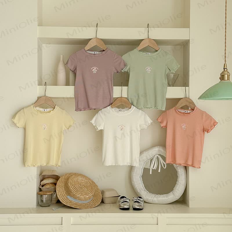 Toddler Girl Ribbed Floral T-Shirt - image 2