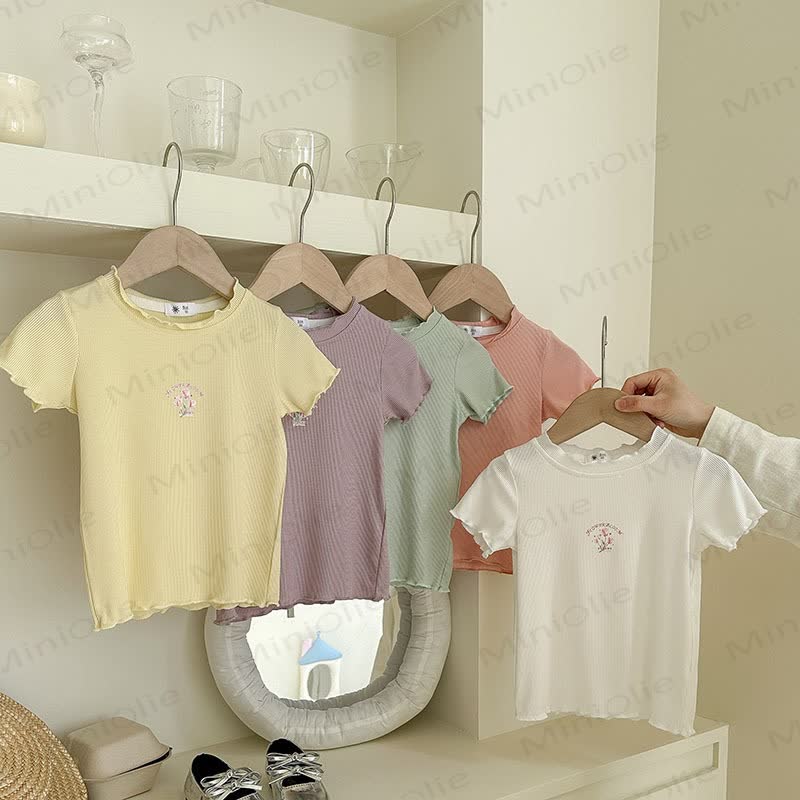 Toddler Girl Ribbed Floral T-Shirt - image 3