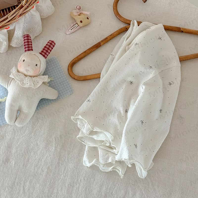 Baby Bow Ruffle Trim Knit Cardigan - image 4