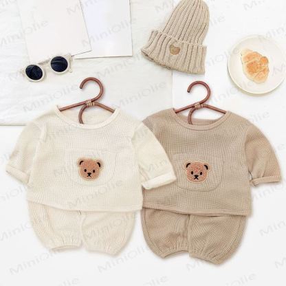 Baby Bear Pocket Waffle Top and Pants 2-piece Set - image 1