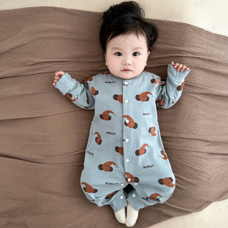 Baby Cartoon Print Snap Front Romper - image 2