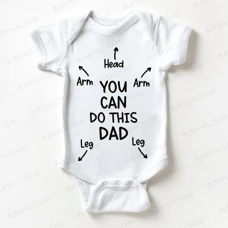 YOU CAN DO THIS DAD HEAD ARM LEG Baby White Bodysuit - White - 18-24M - image 1