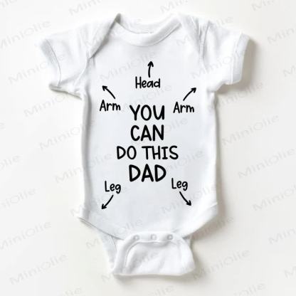 YOU CAN DO THIS DAD HEAD ARM LEG Baby White Bodysuit - White - 18-24M - image 1