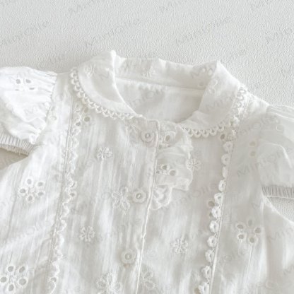 Baby Girl Vintage Hollow Puff Sleeve Dress - image 5