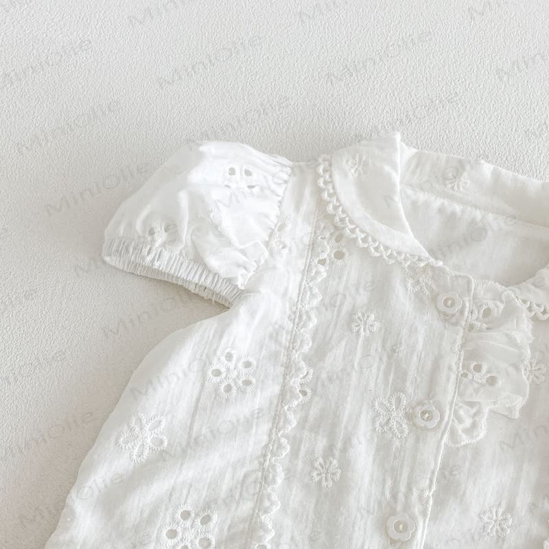 Baby Girl Vintage Hollow Puff Sleeve Dress - image 6