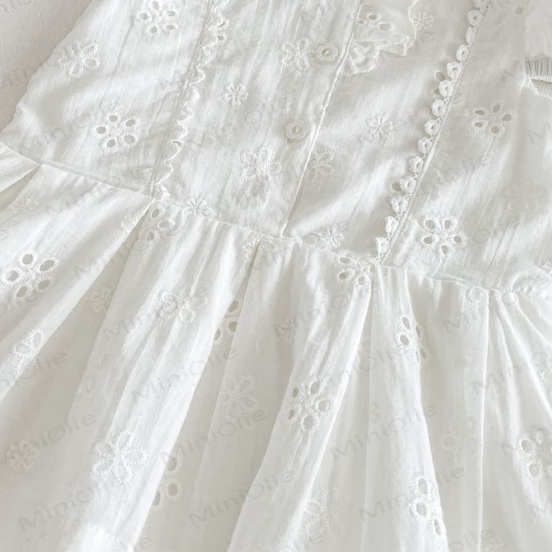 Baby Girl Vintage Hollow Puff Sleeve Dress - image 8