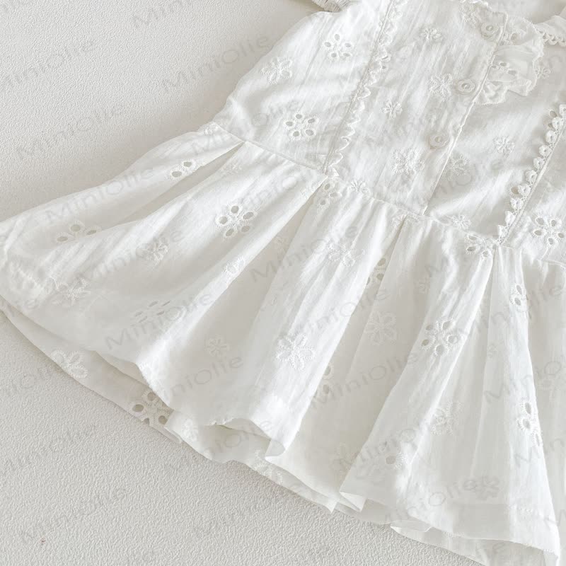Baby Girl Vintage Hollow Puff Sleeve Dress - image 9