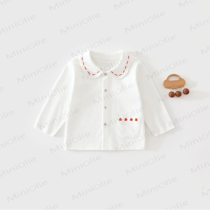 Baby Peter Pan Collar Long Sleeve T-Shirt - White - 2-3T - image 3