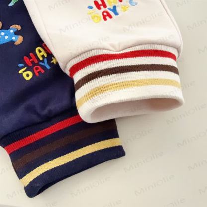 HAPPY DAY Toddler Bear Patch Contrast Pocket Jogger Pants - image 8