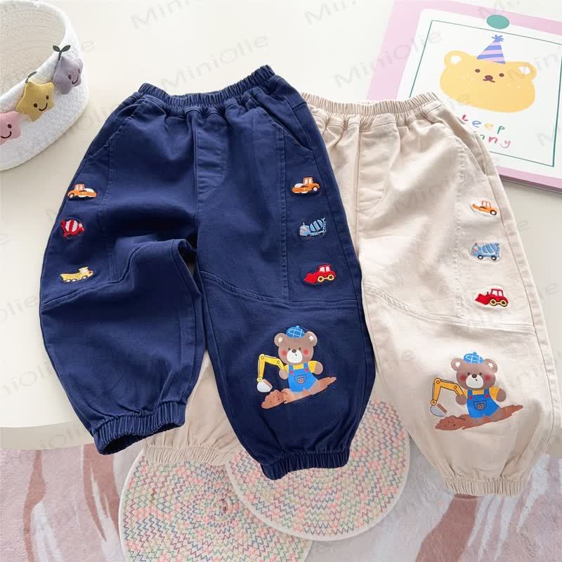 Toddler Bear and Truck Patch Casual Pants - image 1