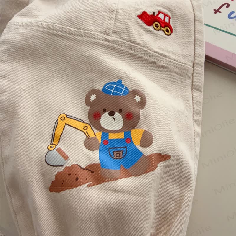 Toddler Bear and Truck Patch Casual Pants - image 6