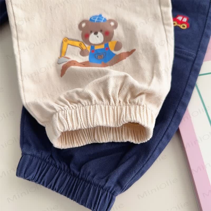 Toddler Bear and Truck Patch Casual Pants - image 8