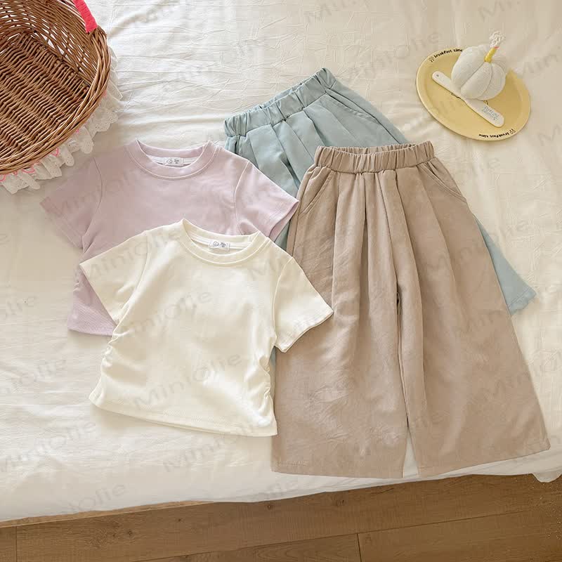 Toddler Kid Girls Ribbed Tee and Pants 2-piece Set - image 7