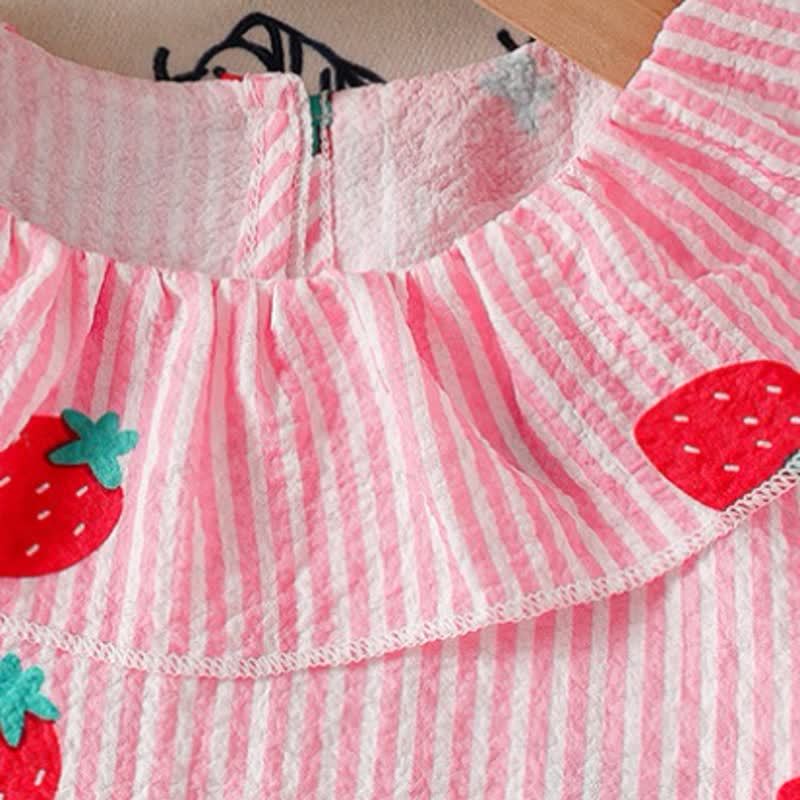 Toddler Girl Pink Strawberry Sleeveless Top and Pants 2-piece Set - image 4