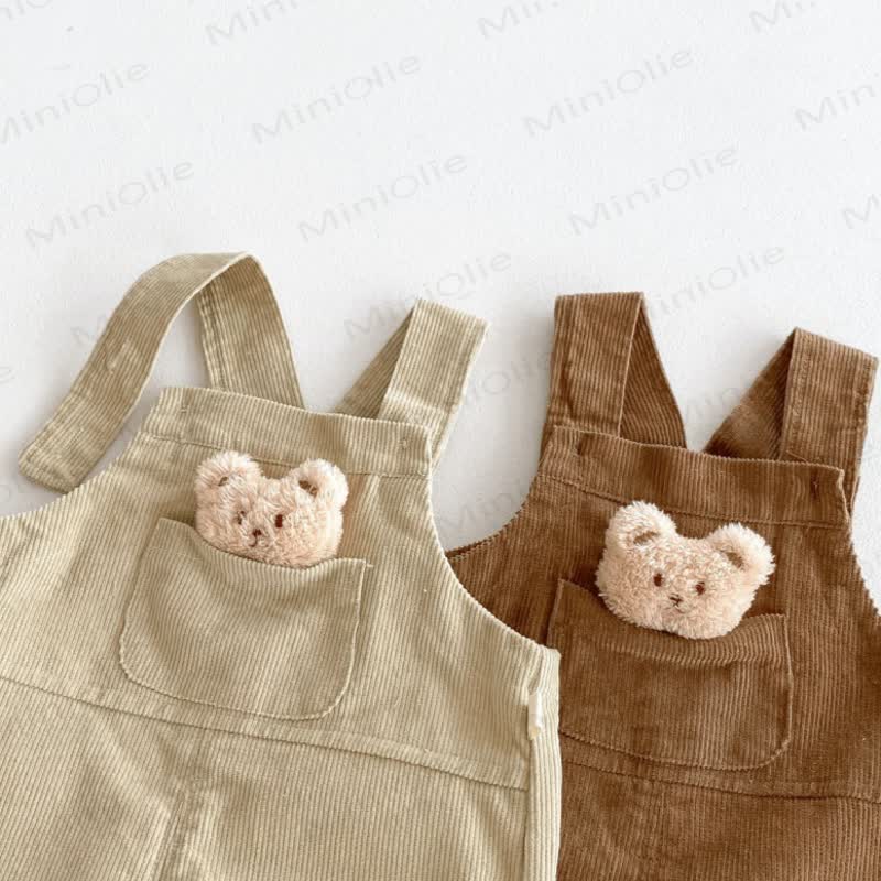 Baby Toddler Bear Pocket Corduroy Overalls - image 4