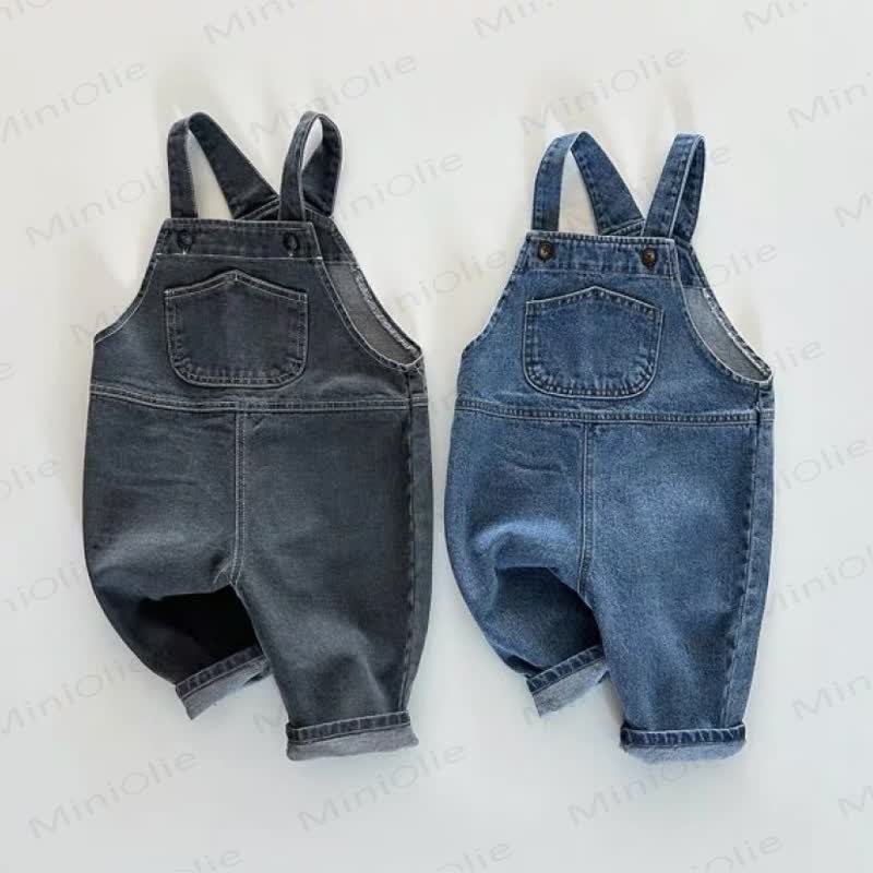 Baby Toddler Denim Pocket Overalls - image 1