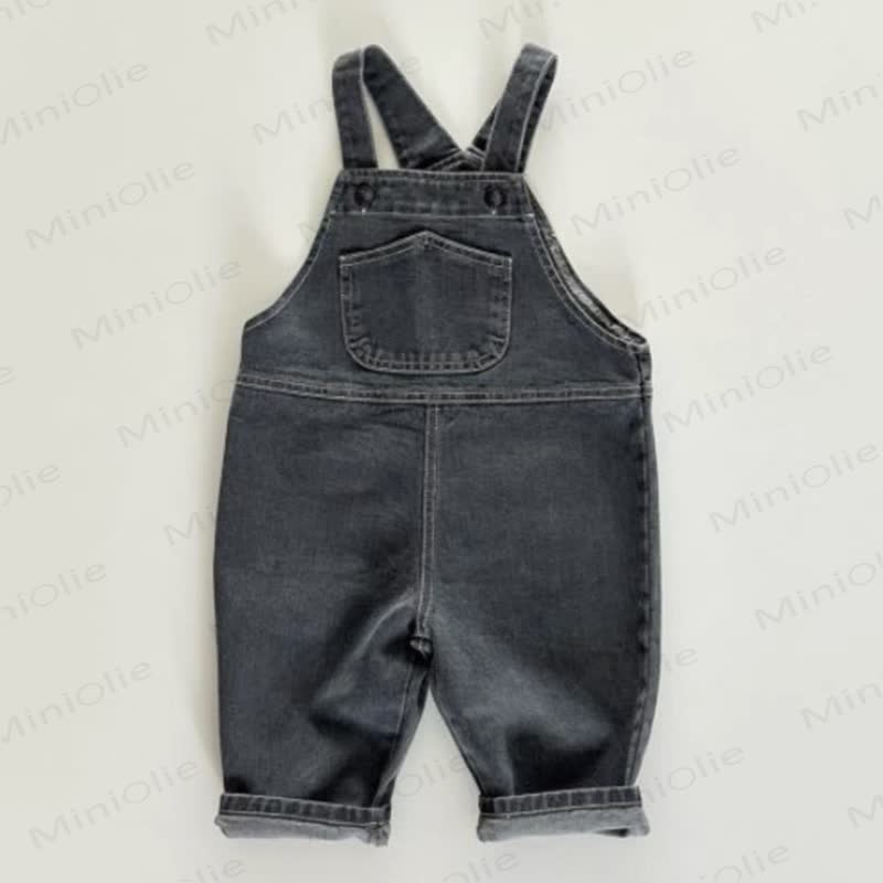 Baby Toddler Denim Pocket Overalls - Gray - 2-3T - image 3