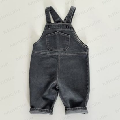 Baby Toddler Denim Pocket Overalls - Gray - 2-3T - image 3