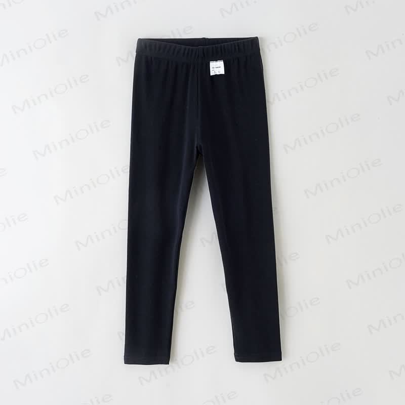 Toddler Kid Solid Color/Dot Leggings - Black - 10-11T - image 1