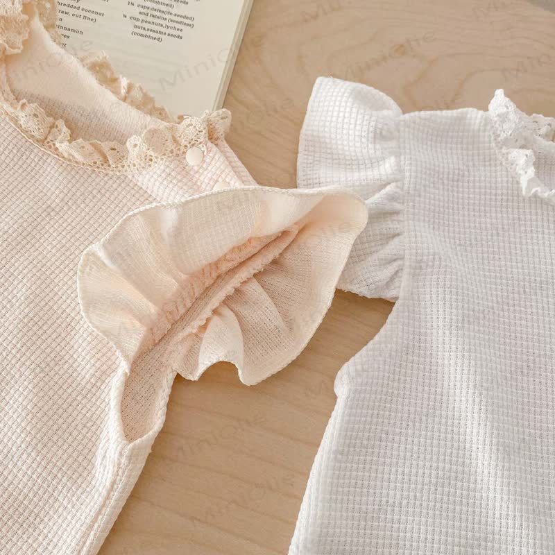 Baby Waffle Solid Color Romper with Bonnet - image 14