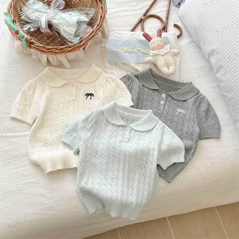 Toddler Girl Bow Knit T-Shirt - image 4