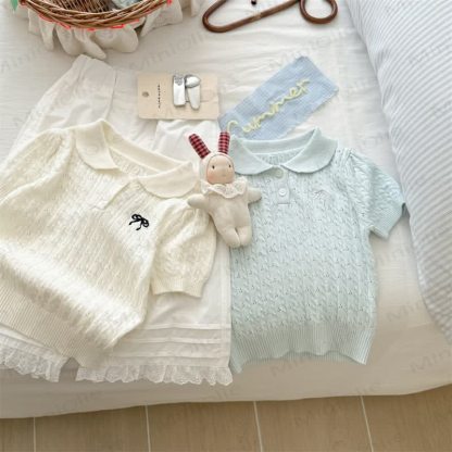 Toddler Girl Bow Knit T-Shirt - image 7