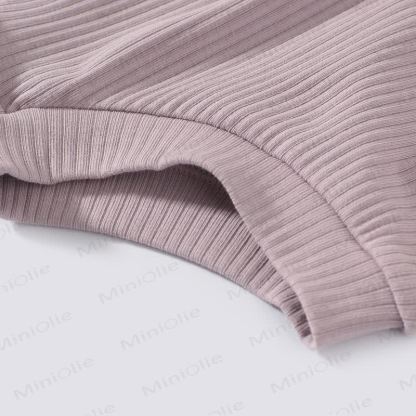 Baby Solid Color Ribbed Tee and Shorts 2-piece Pyjama Set - image 12