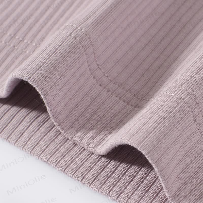 Baby Solid Color Ribbed Tee and Shorts 2-piece Pyjama Set - image 14