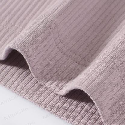 Baby Solid Color Ribbed Tee and Shorts 2-piece Pyjama Set - image 14