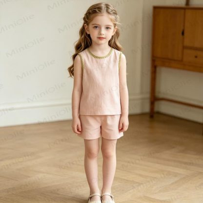 Toddler Girl Pink Sleeveless Top and Shorts 2-piece Set - image 4