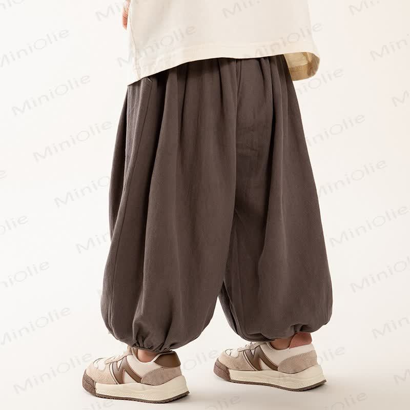 Toddler Boys Solid Color Relaxed Balloon Pants - Brown - 8-9T - image 1
