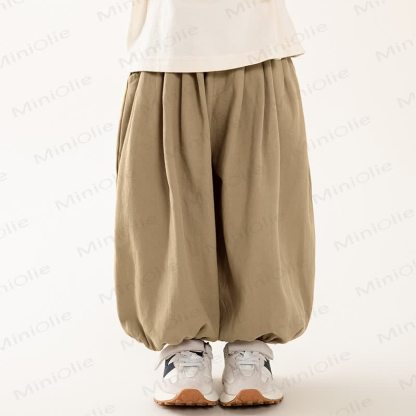 Toddler Boys Solid Color Relaxed Balloon Pants - Beige - 8-9T - image 2