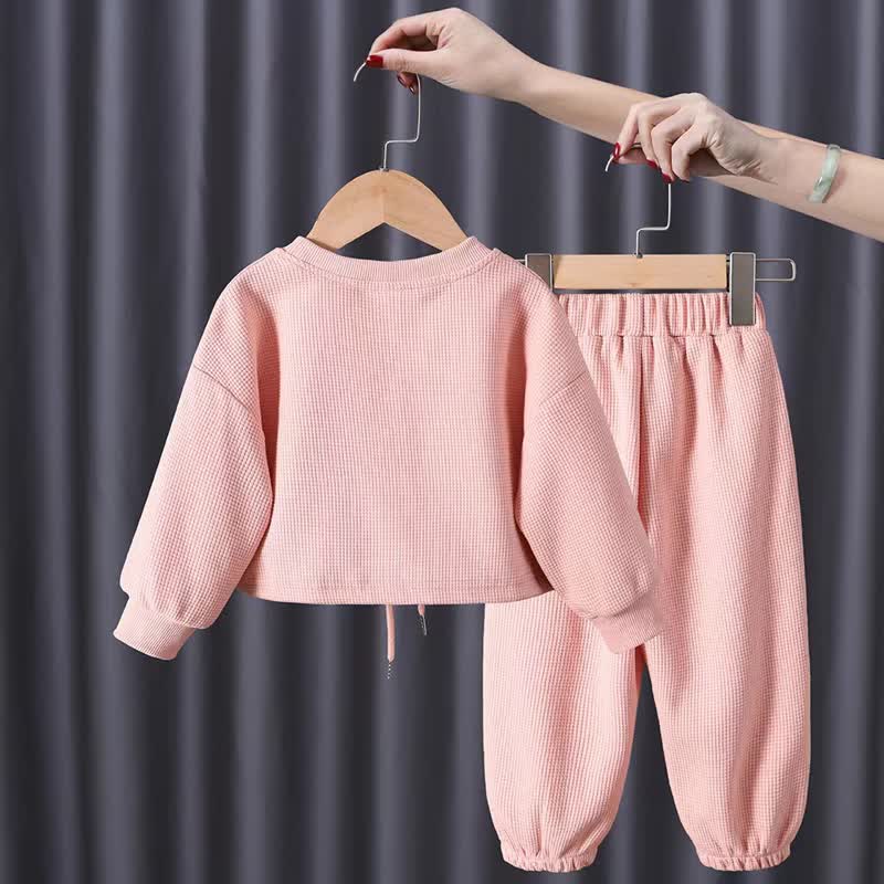 Toddler Girl Bear/Flower Print Sweatshirt and Jogger 2-piece Set - image 5