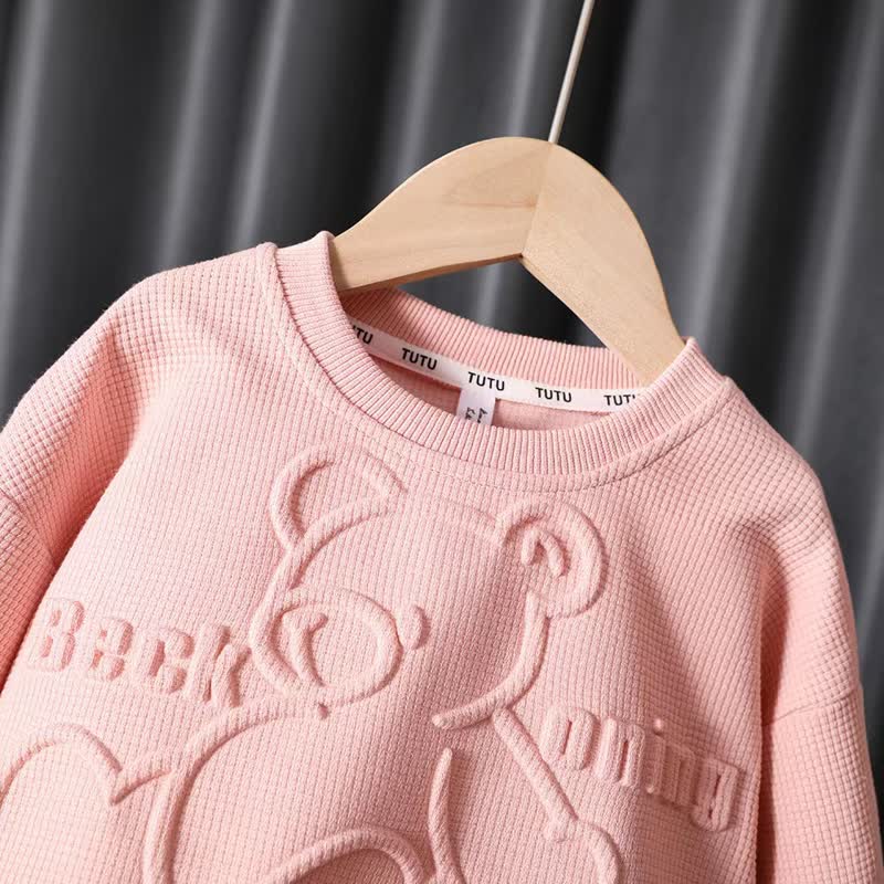 Toddler Girl Bear/Flower Print Sweatshirt and Jogger 2-piece Set - image 6