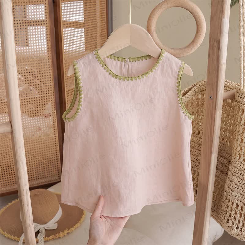 Toddler Girl Pink Sleeveless Top and Shorts 2-piece Set - image 2