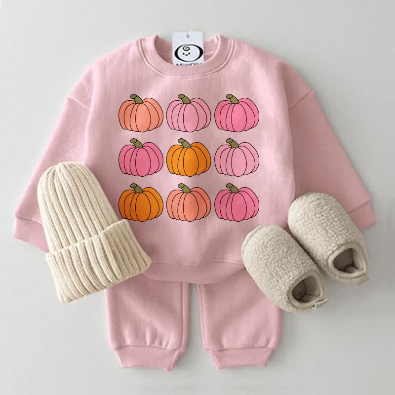 Baby Nine Pumpkins Pink Sweatshirt 2-piece Set - Pink - 2-3T - image 1