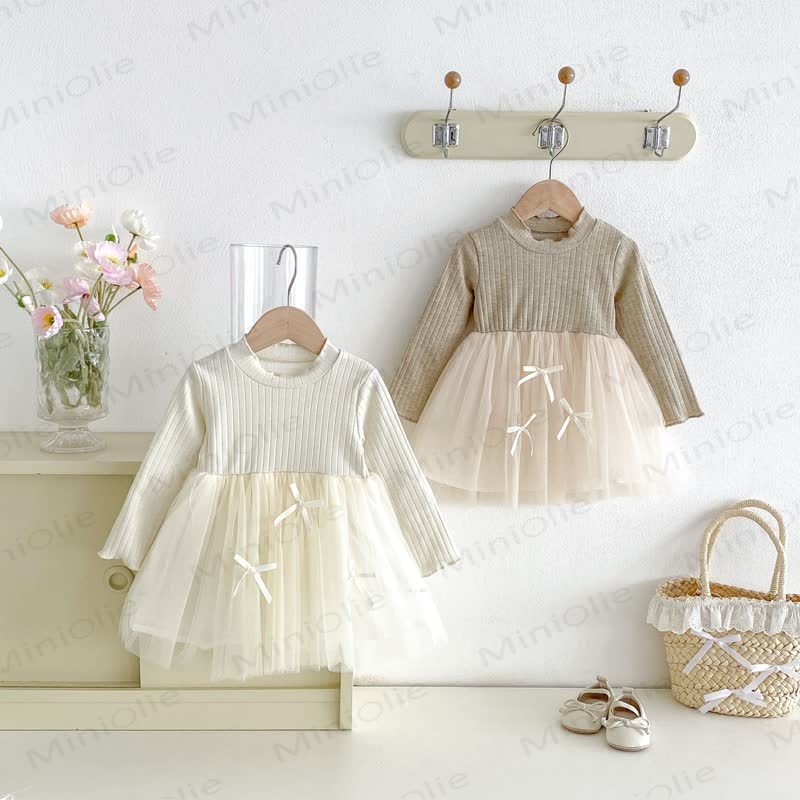 Baby Toddler Girls Long Sleeve Ribbed Knit Dress - image 3